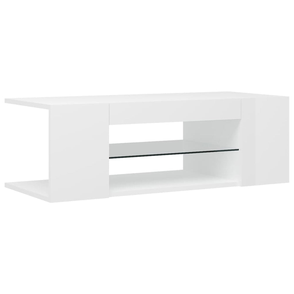 Tv-meubel met LED-verlichting 90x39x30 cm hoogglans wit MeubelReus