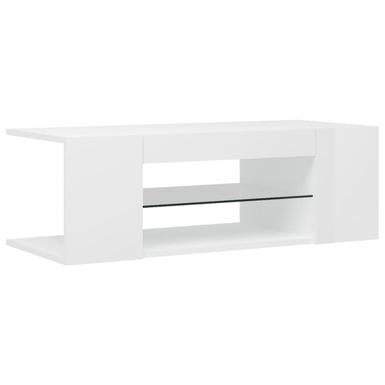 Tv-meubel met LED-verlichting 90x39x30 cm hoogglans wit MeubelReus