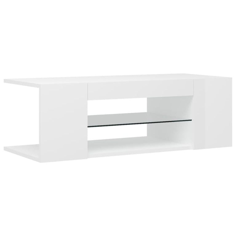 Tv-meubel met LED-verlichting 90x39x30 cm hoogglans wit MeubelReus