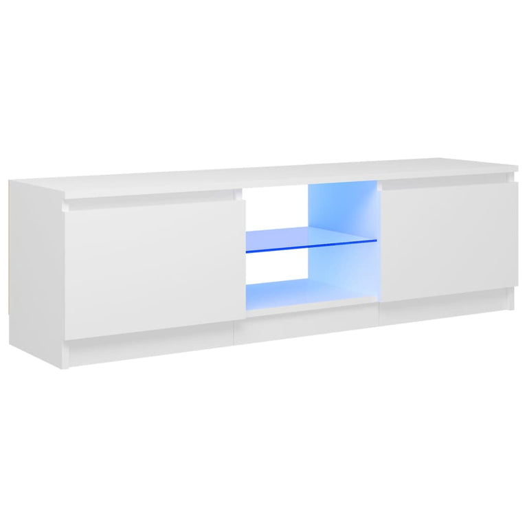 Tv-meubel met LED-verlichting 120x30x35,5 cm wit MeubelReus