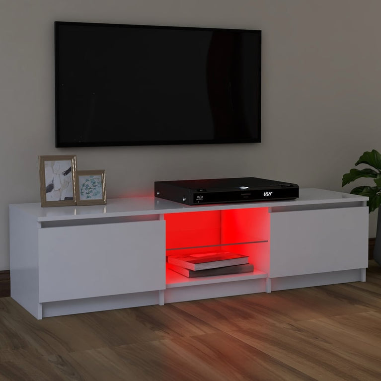 Tv-meubel met LED-verlichting 120x30x35,5 cm wit MeubelReus