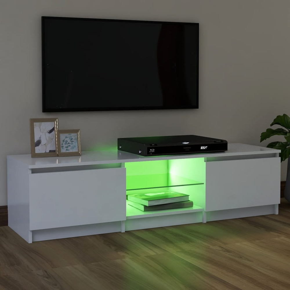 Tv-meubel met LED-verlichting 120x30x35,5 cm wit MeubelReus