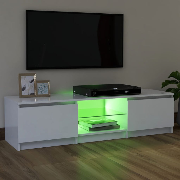 Tv-meubel met LED-verlichting 120x30x35,5 cm wit MeubelReus