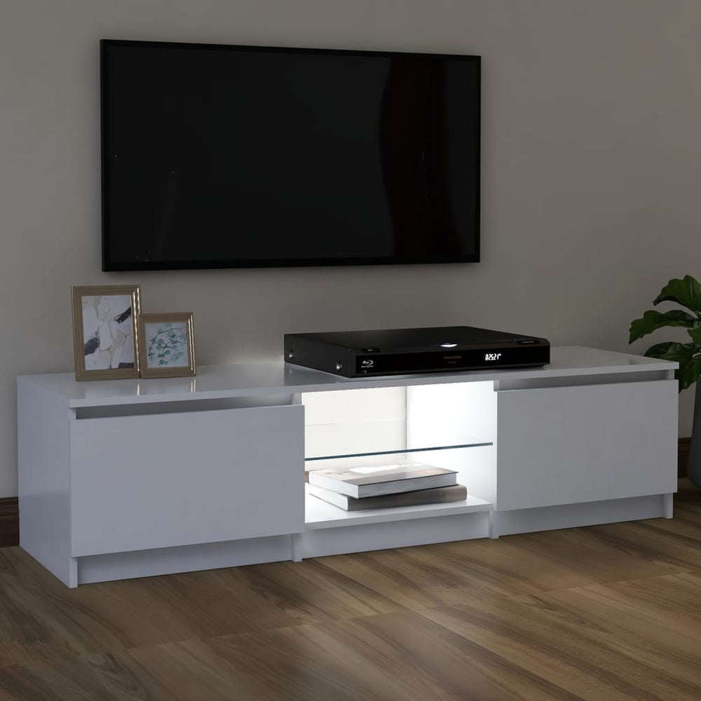 Tv-meubel met LED-verlichting 120x30x35,5 cm wit MeubelReus
