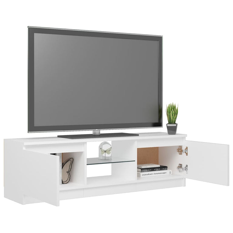Tv-meubel met LED-verlichting 120x30x35,5 cm wit MeubelReus