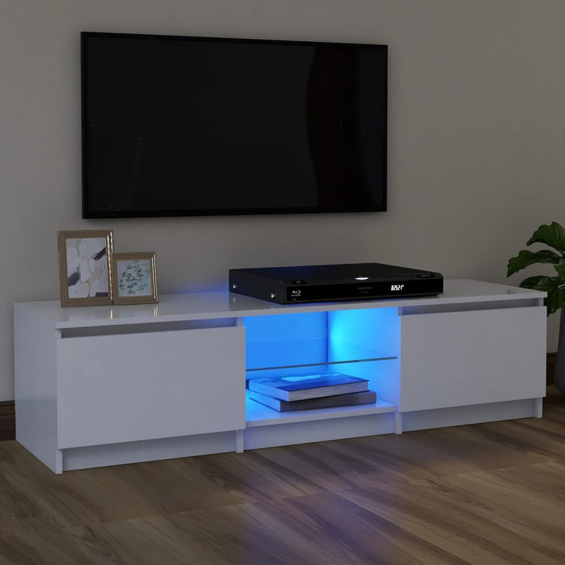 Tv-meubel met LED-verlichting 120x30x35,5 cm wit MeubelReus
