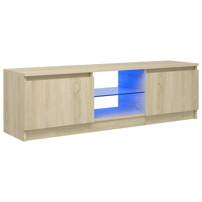 Tv-meubel met LED-verlichting 120x30x35,5 cm sonoma eikenkleur MeubelReus