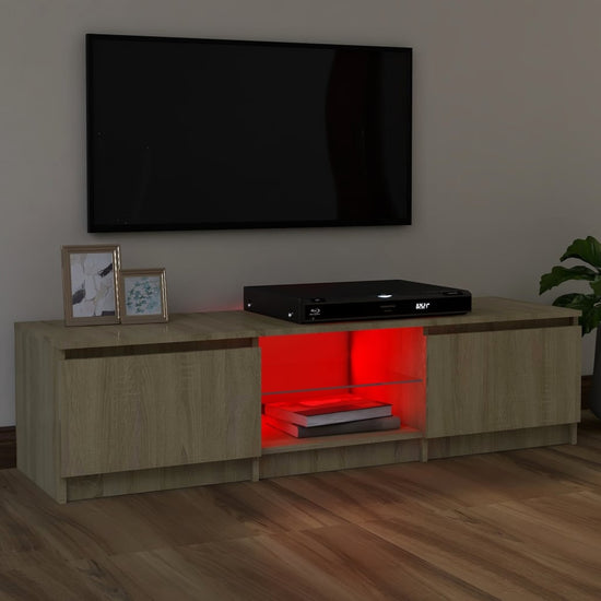 Tv-meubel met LED-verlichting 120x30x35,5 cm sonoma eikenkleur MeubelReus