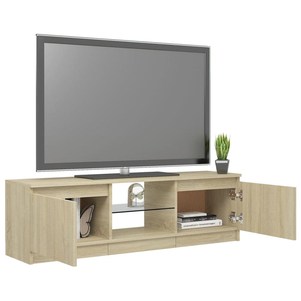 Tv-meubel met LED-verlichting 120x30x35,5 cm sonoma eikenkleur MeubelReus