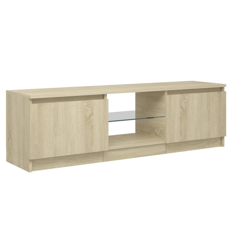 Tv-meubel met LED-verlichting 120x30x35,5 cm sonoma eikenkleur MeubelReus