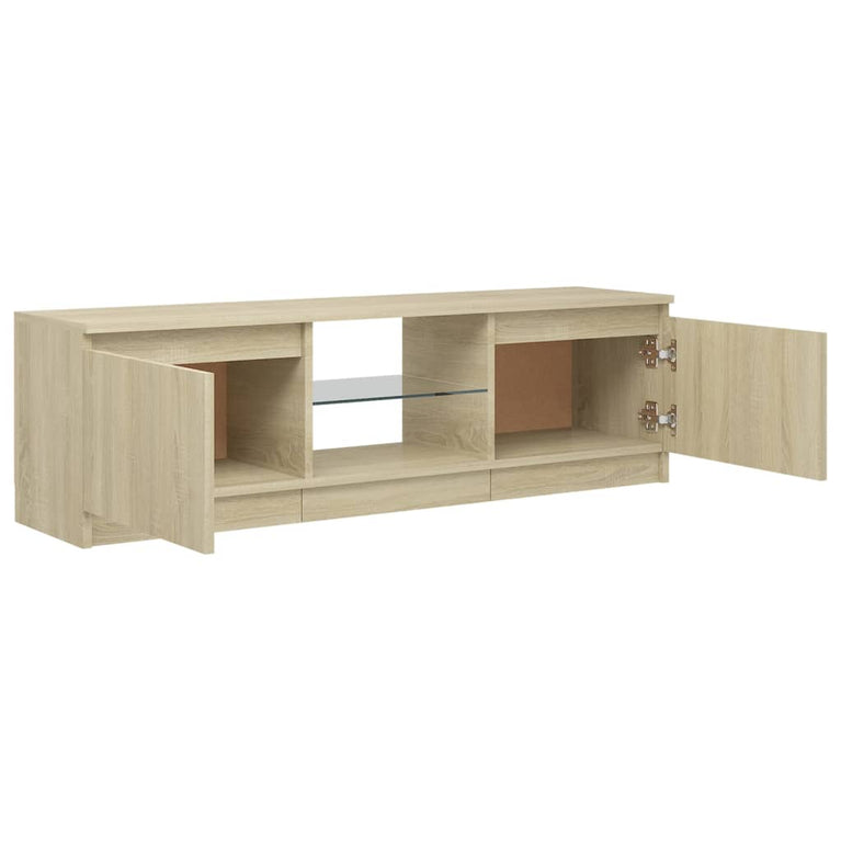 Tv-meubel met LED-verlichting 120x30x35,5 cm sonoma eikenkleur MeubelReus