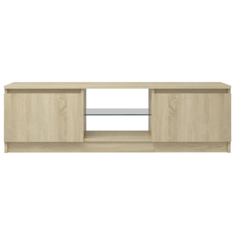 Tv-meubel met LED-verlichting 120x30x35,5 cm sonoma eikenkleur MeubelReus