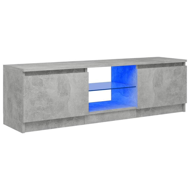 Tv-meubel met LED-verlichting 120x30x35,5 cm betongrijs MeubelReus