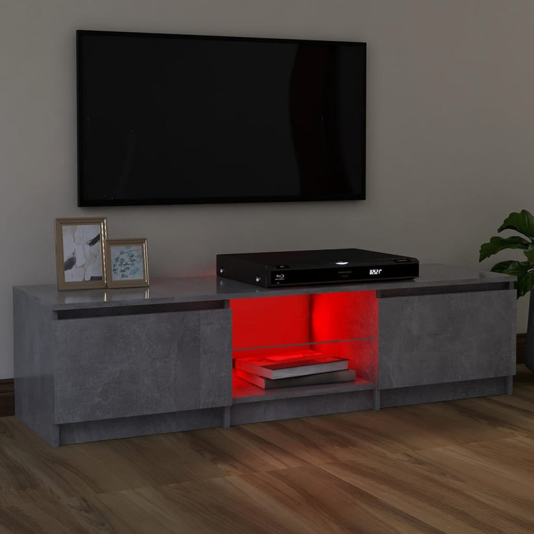 Tv-meubel met LED-verlichting 120x30x35,5 cm betongrijs MeubelReus