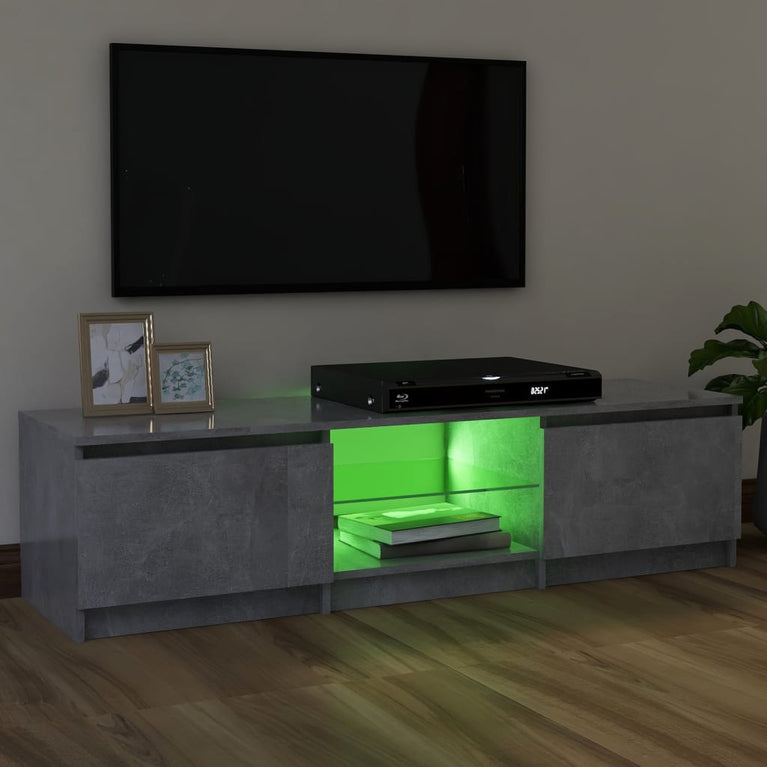 Tv-meubel met LED-verlichting 120x30x35,5 cm betongrijs MeubelReus