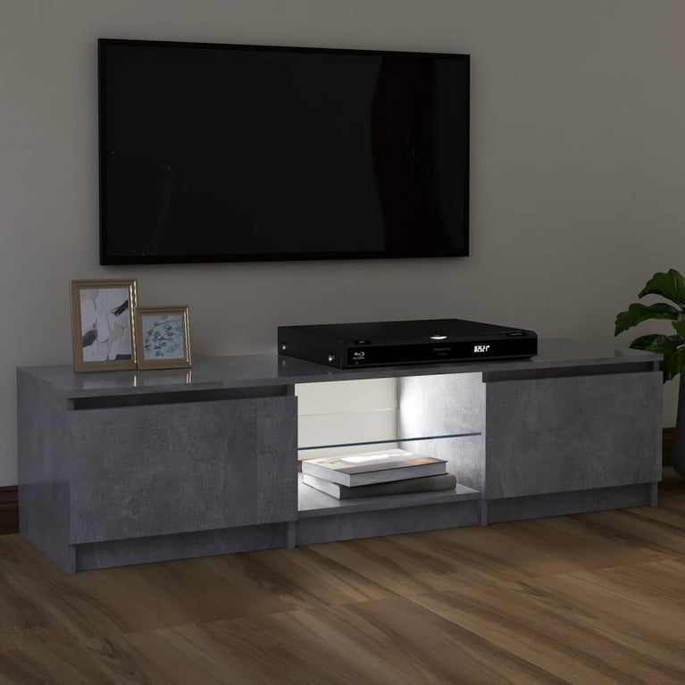 Tv-meubel met LED-verlichting 120x30x35,5 cm betongrijs MeubelReus