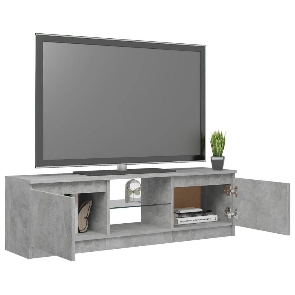 Tv-meubel met LED-verlichting 120x30x35,5 cm betongrijs MeubelReus