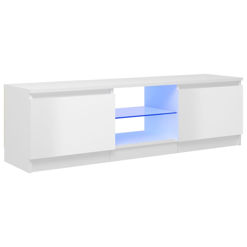 Tv-meubel met LED-verlichting 120x30x35,5 cm hoogglans wit MeubelReus