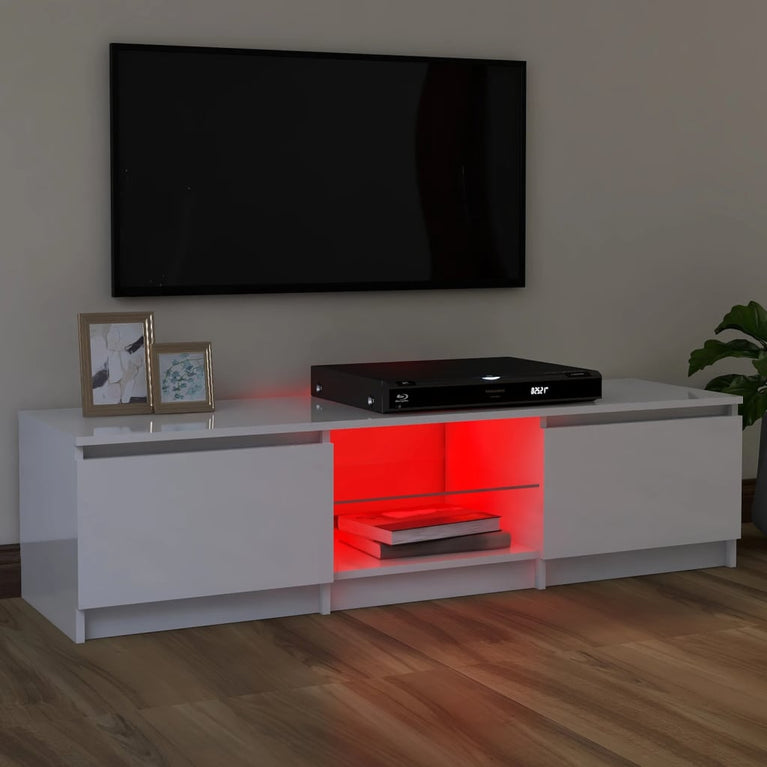 Tv-meubel met LED-verlichting 120x30x35,5 cm hoogglans wit MeubelReus