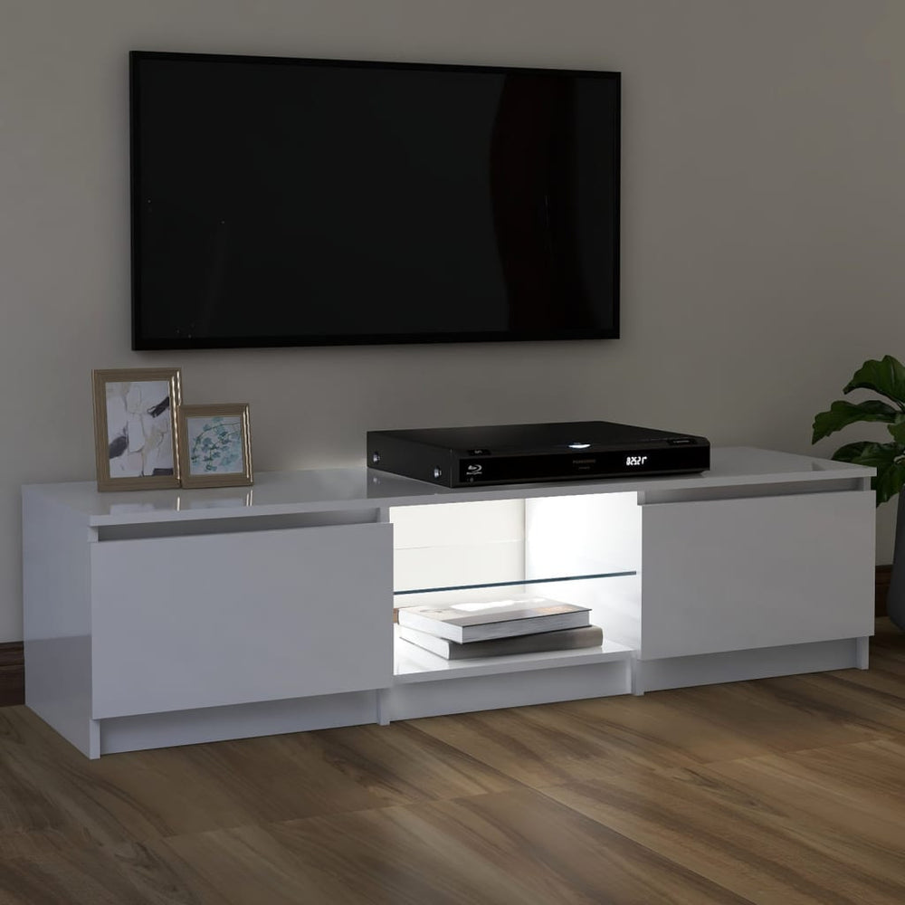 Tv-meubel met LED-verlichting 120x30x35,5 cm hoogglans wit MeubelReus