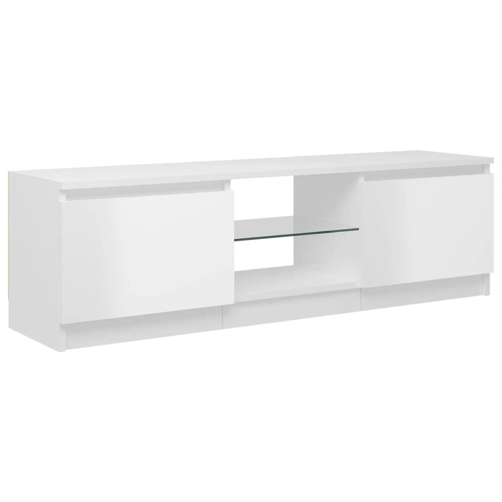 Tv-meubel met LED-verlichting 120x30x35,5 cm hoogglans wit MeubelReus