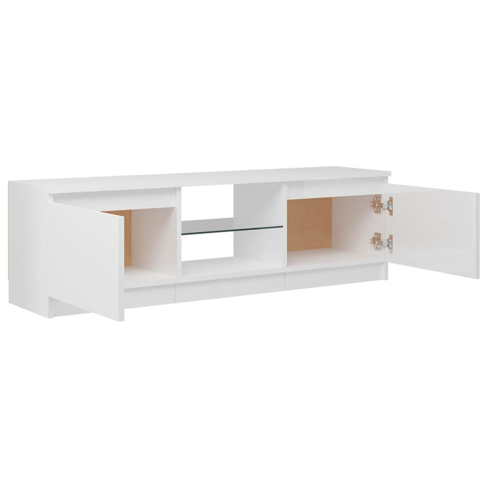 Tv-meubel met LED-verlichting 120x30x35,5 cm hoogglans wit MeubelReus