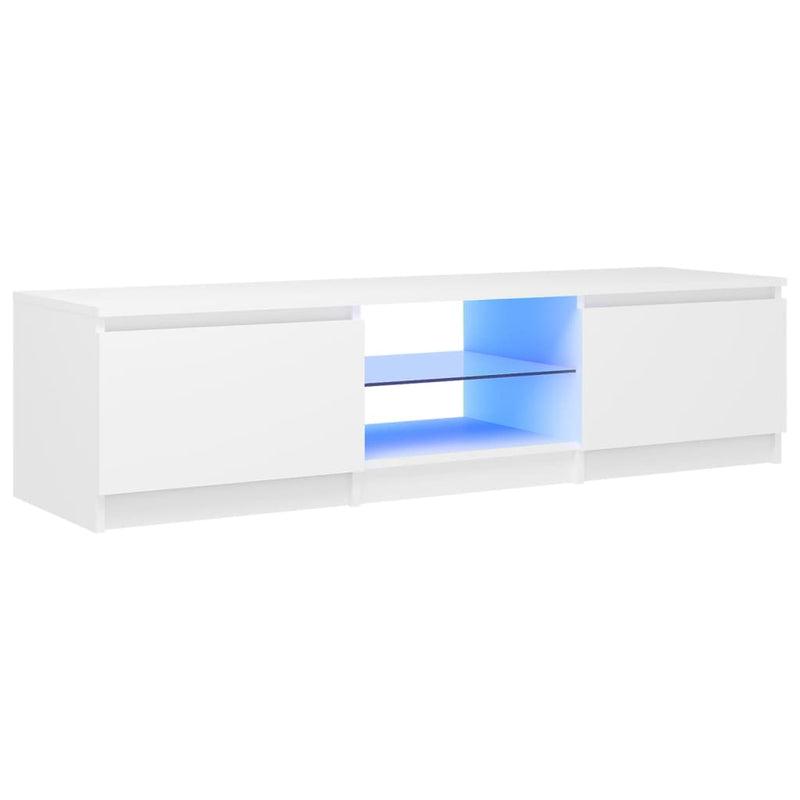 Tv-meubel met LED-verlichting 140x40x35,5 cm wit MeubelReus