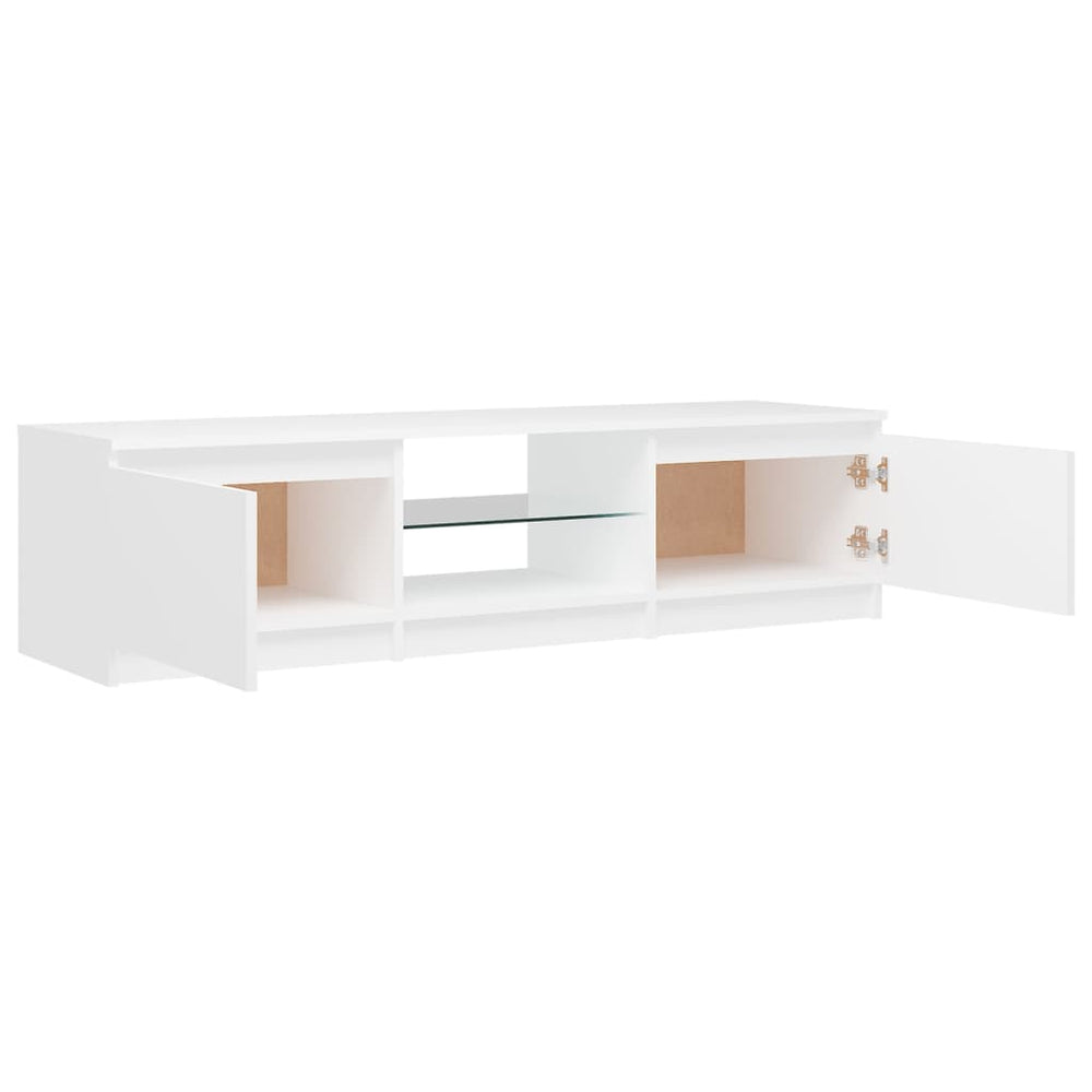 Tv-meubel met LED-verlichting 140x40x35,5 cm wit MeubelReus