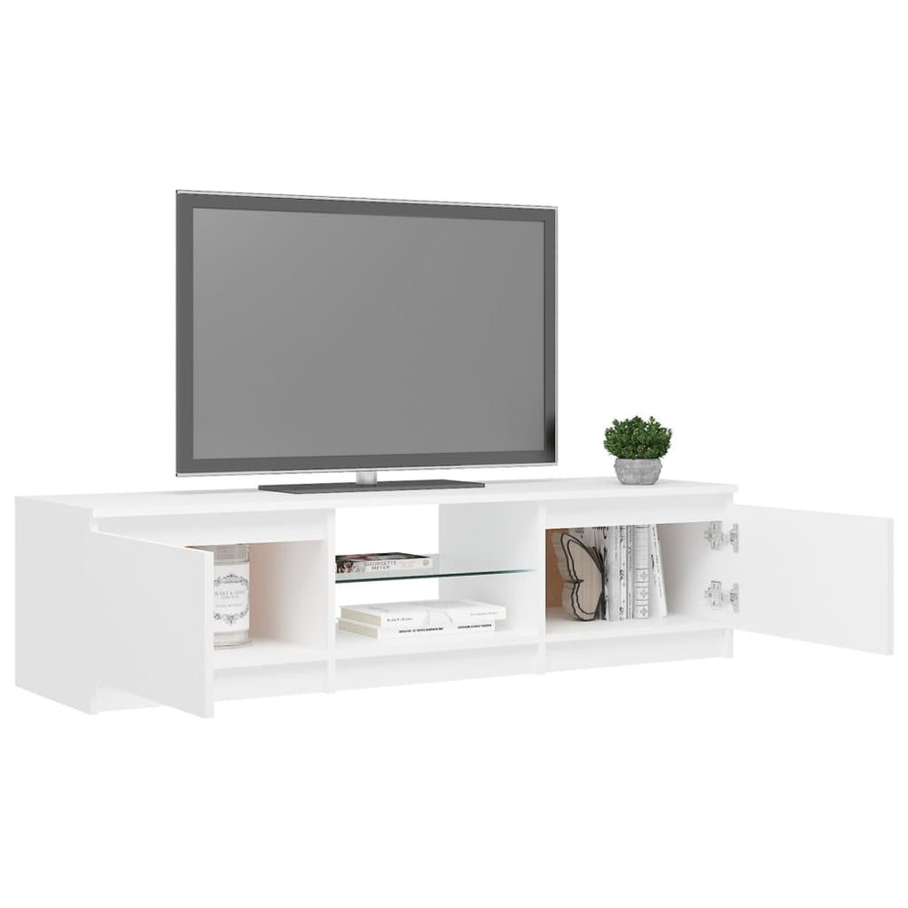 Tv-meubel met LED-verlichting 140x40x35,5 cm wit MeubelReus