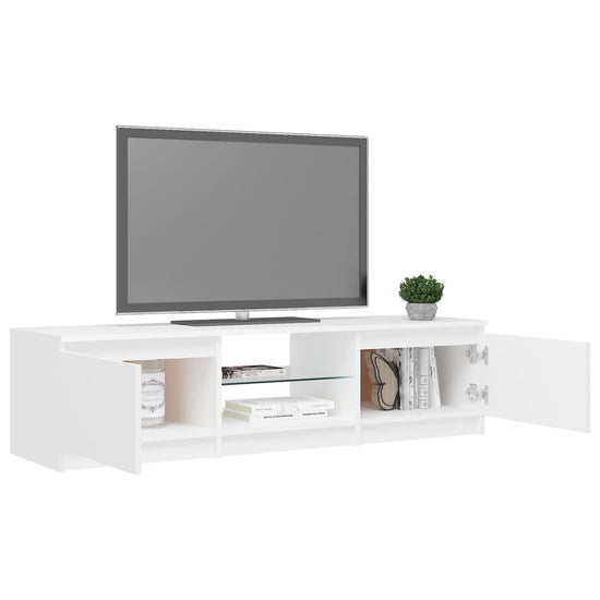 Tv-meubel met LED-verlichting 140x40x35,5 cm wit MeubelReus