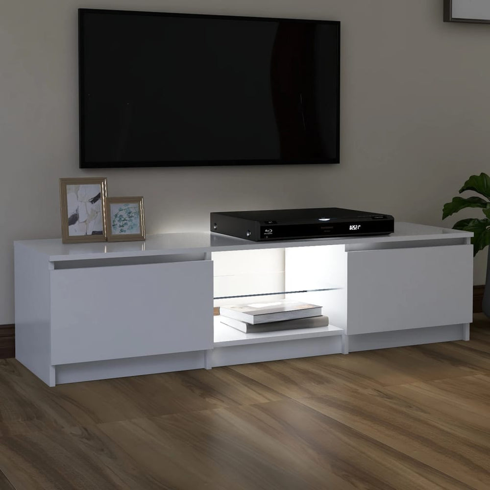 Tv-meubel met LED-verlichting 140x40x35,5 cm wit MeubelReus