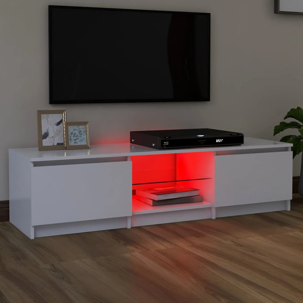 Tv-meubel met LED-verlichting 140x40x35,5 cm wit MeubelReus