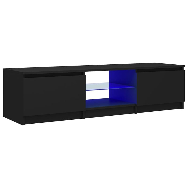 Tv-meubel met LED-verlichting 140x40x35,5 cm zwart MeubelReus