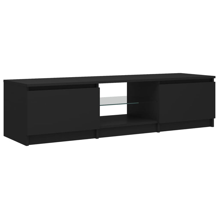 Tv-meubel met LED-verlichting 140x40x35,5 cm zwart MeubelReus