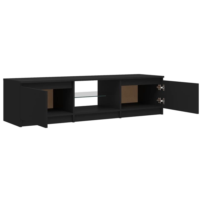 Tv-meubel met LED-verlichting 140x40x35,5 cm zwart MeubelReus