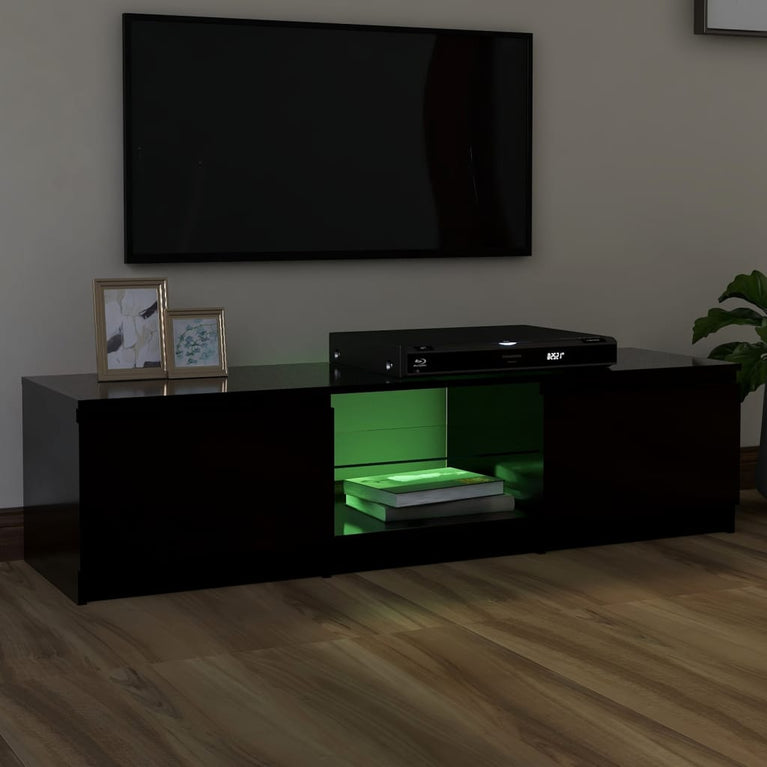 Tv-meubel met LED-verlichting 140x40x35,5 cm zwart MeubelReus