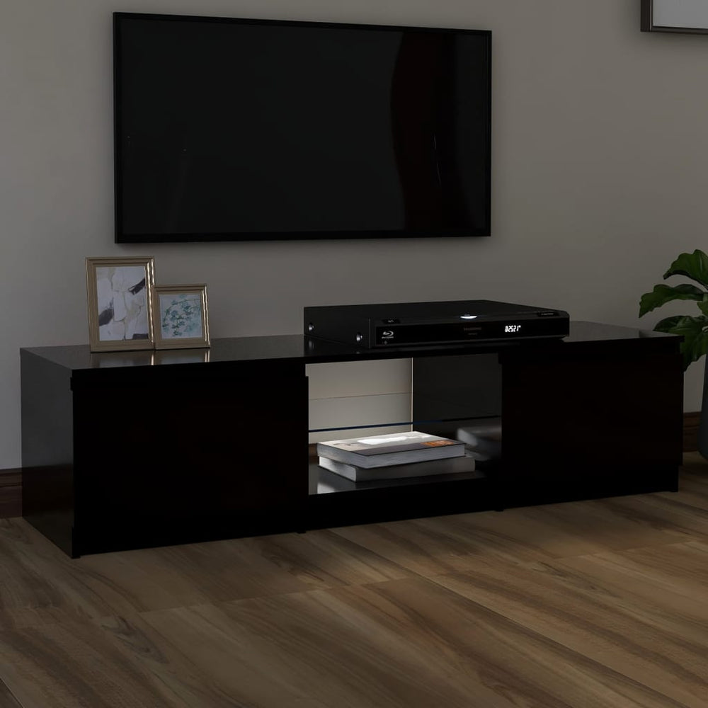 Tv-meubel met LED-verlichting 140x40x35,5 cm zwart MeubelReus
