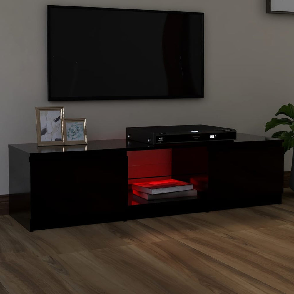 Tv-meubel met LED-verlichting 140x40x35,5 cm zwart MeubelReus