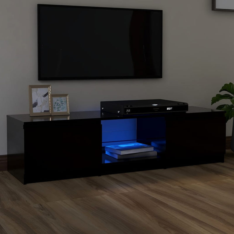 Tv-meubel met LED-verlichting 140x40x35,5 cm zwart MeubelReus
