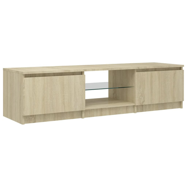 Tv-meubel met LED-verlichting 140x40x35,5 cm sonoma eikenkleur MeubelReus