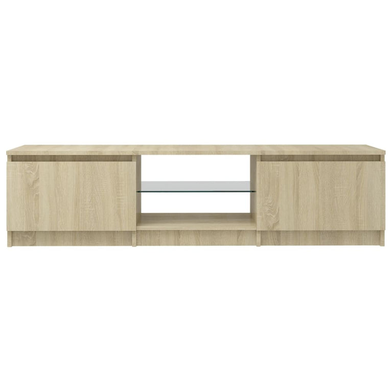 Tv-meubel met LED-verlichting 140x40x35,5 cm sonoma eikenkleur MeubelReus