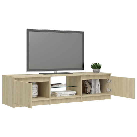 Tv-meubel met LED-verlichting 140x40x35,5 cm sonoma eikenkleur MeubelReus