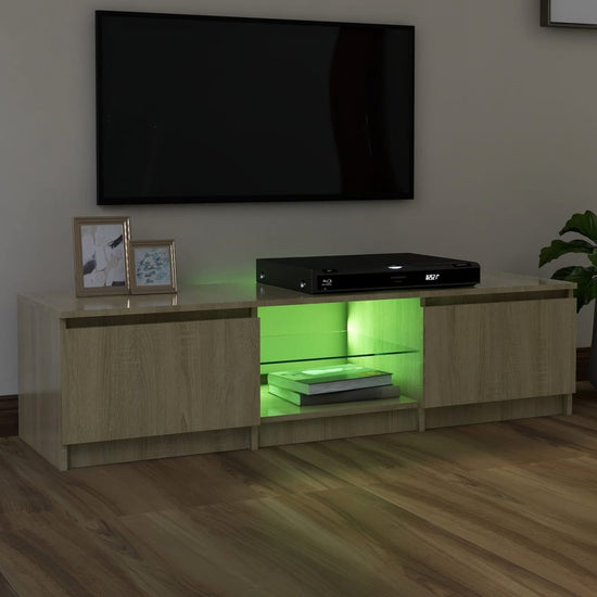 Tv-meubel met LED-verlichting 140x40x35,5 cm sonoma eikenkleur MeubelReus