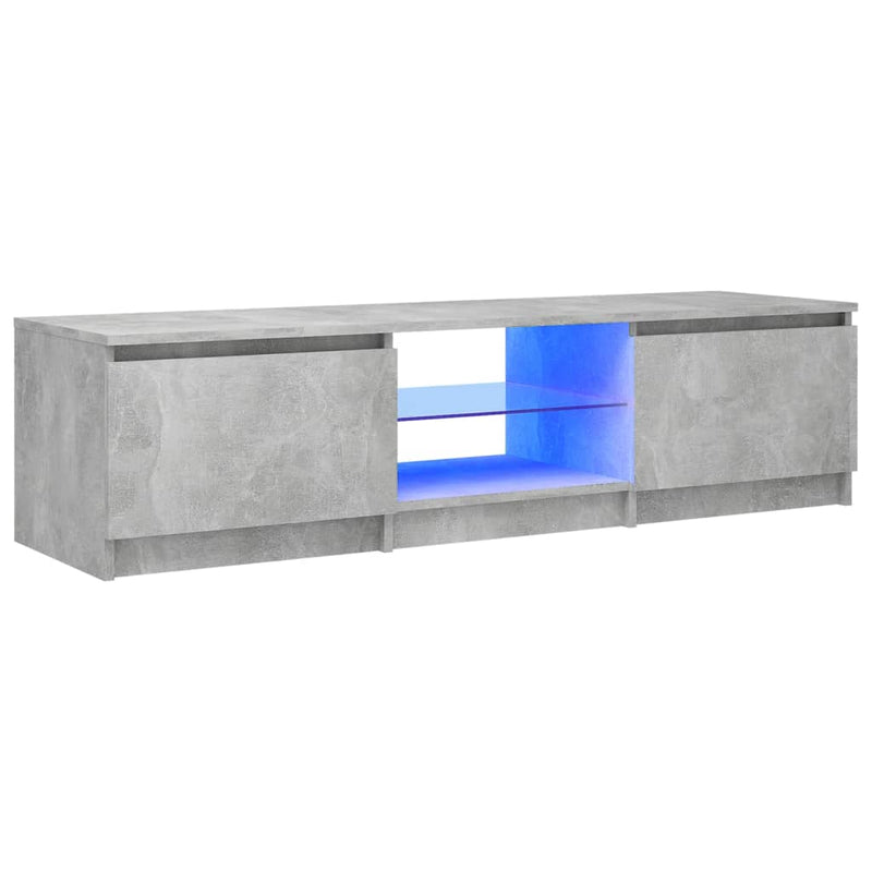 Tv-meubel met LED-verlichting 140x40x35,5 cm betongrijs MeubelReus