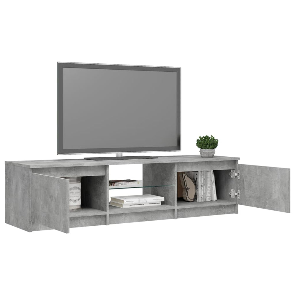Tv-meubel met LED-verlichting 140x40x35,5 cm betongrijs MeubelReus