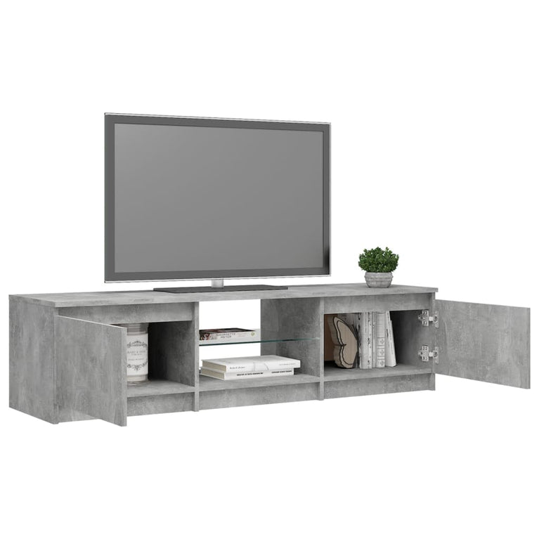 Tv-meubel met LED-verlichting 140x40x35,5 cm betongrijs MeubelReus