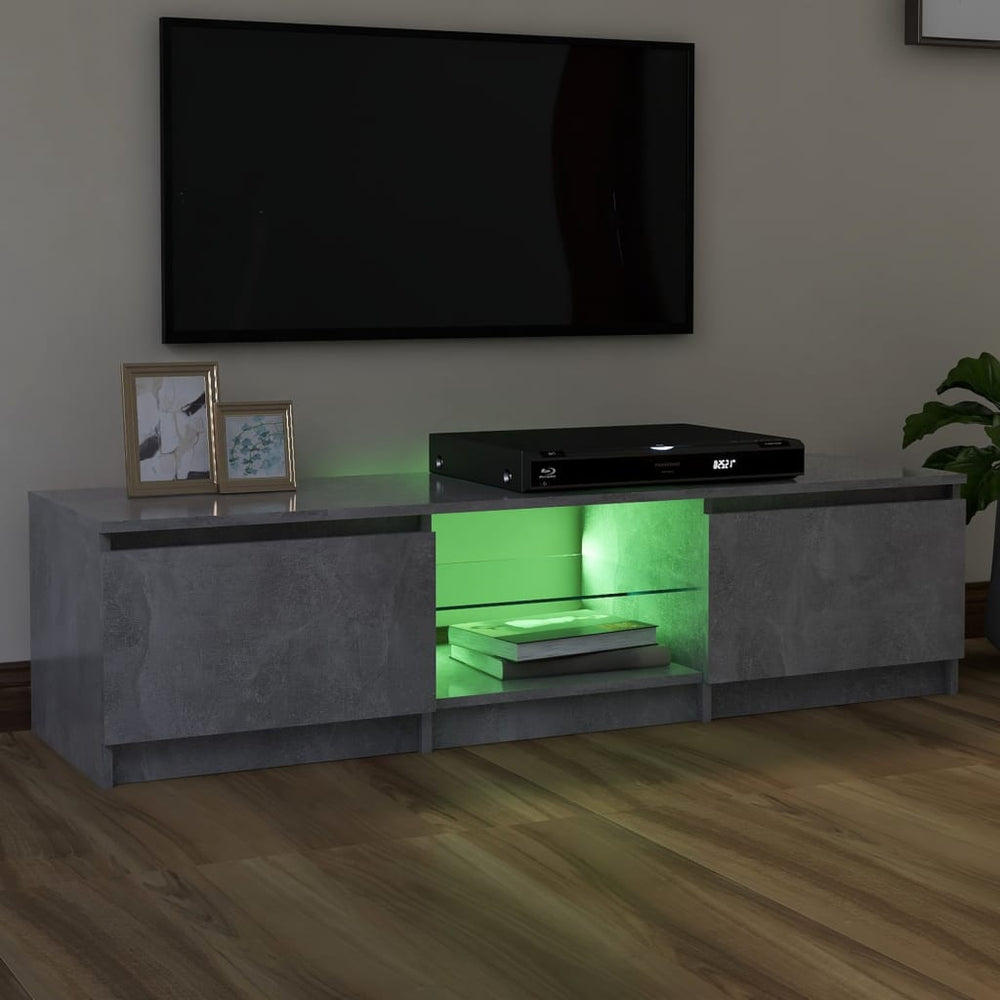Tv-meubel met LED-verlichting 140x40x35,5 cm betongrijs MeubelReus
