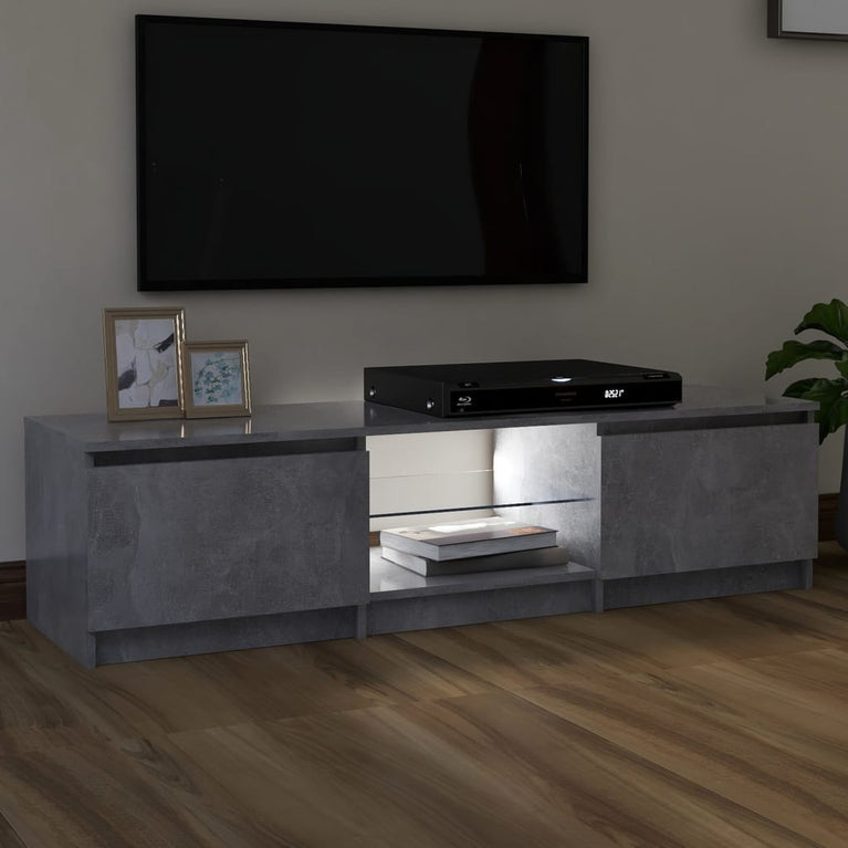 Tv-meubel met LED-verlichting 140x40x35,5 cm betongrijs MeubelReus