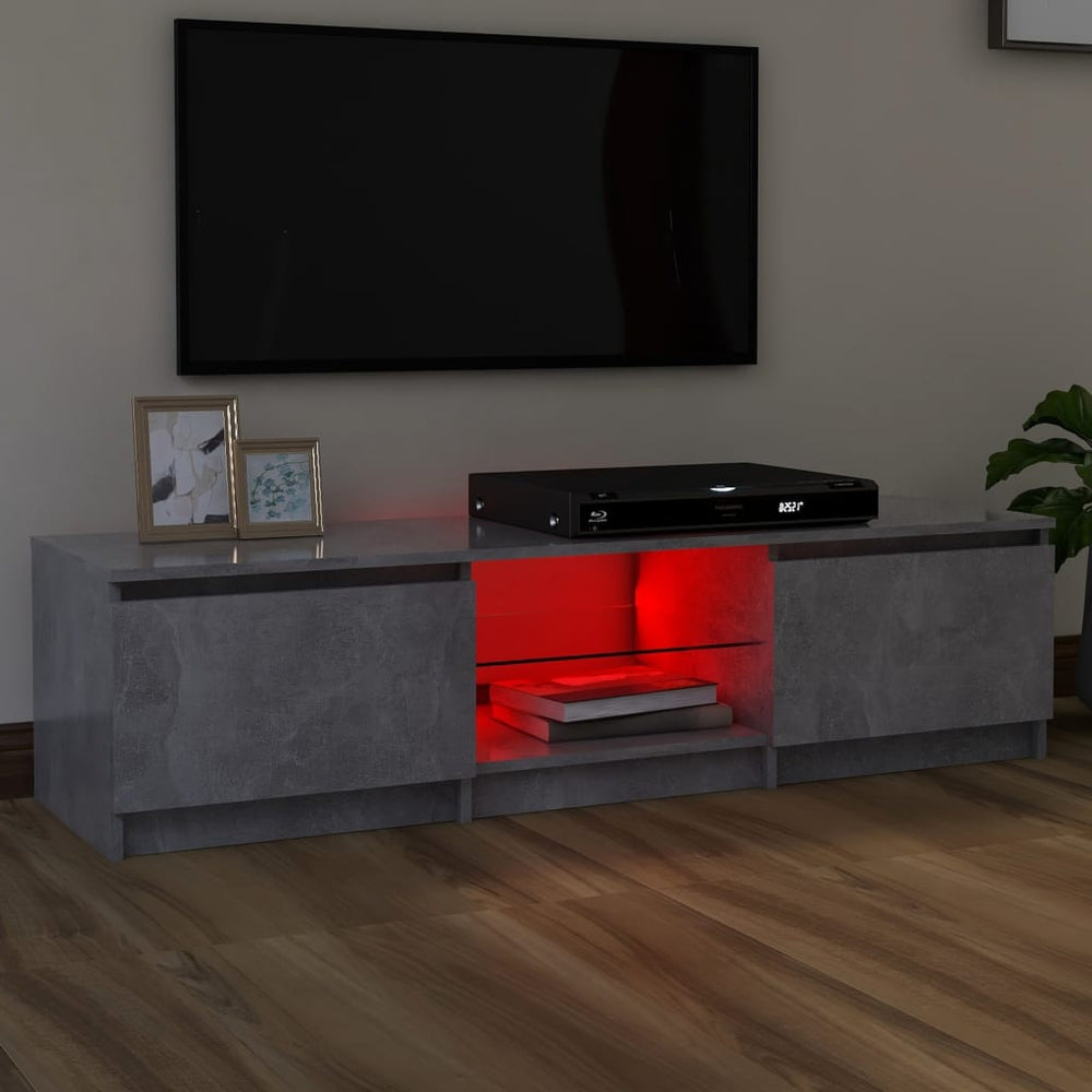 Tv-meubel met LED-verlichting 140x40x35,5 cm betongrijs MeubelReus
