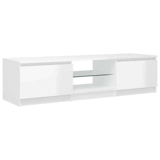 Tv-meubel met LED-verlichting 140x40x35,5 cm hoogglans wit MeubelReus